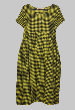 Lobideal Checkered Dress in Ingwer Yellow and Black Check