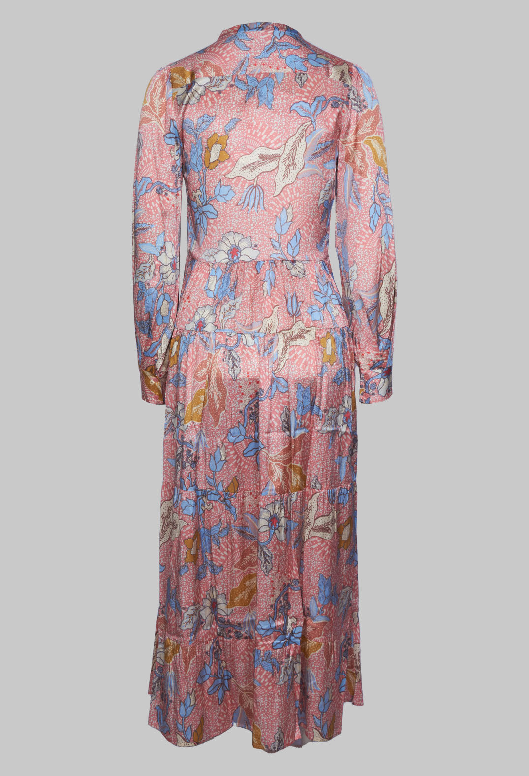 Long Dress with Puffed Sleeves in Native Taffy