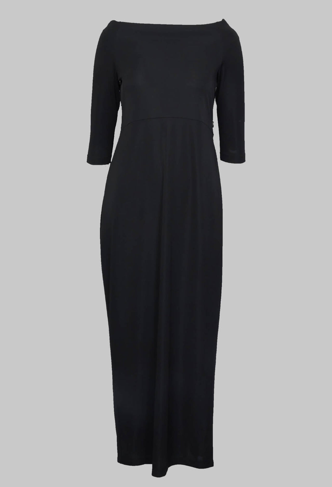 Long Dress with Three Quarter Length Sleeves in Black