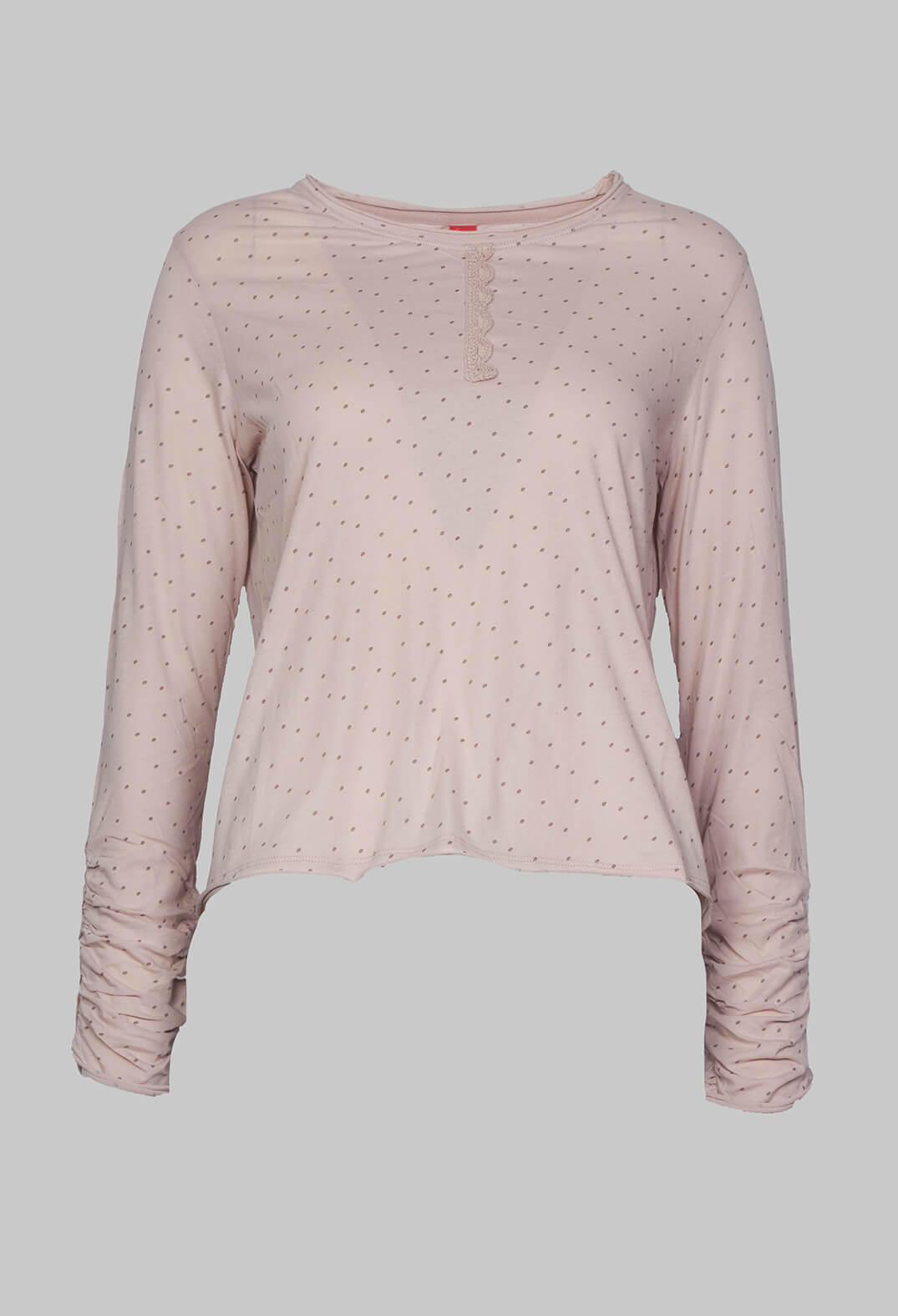 Long Sleeve Jersey Top in Dots