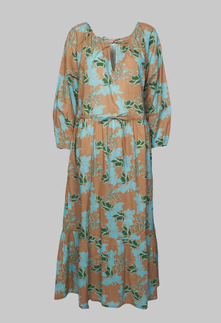 Long Sleeve Joana Dress with Blue Floral Print