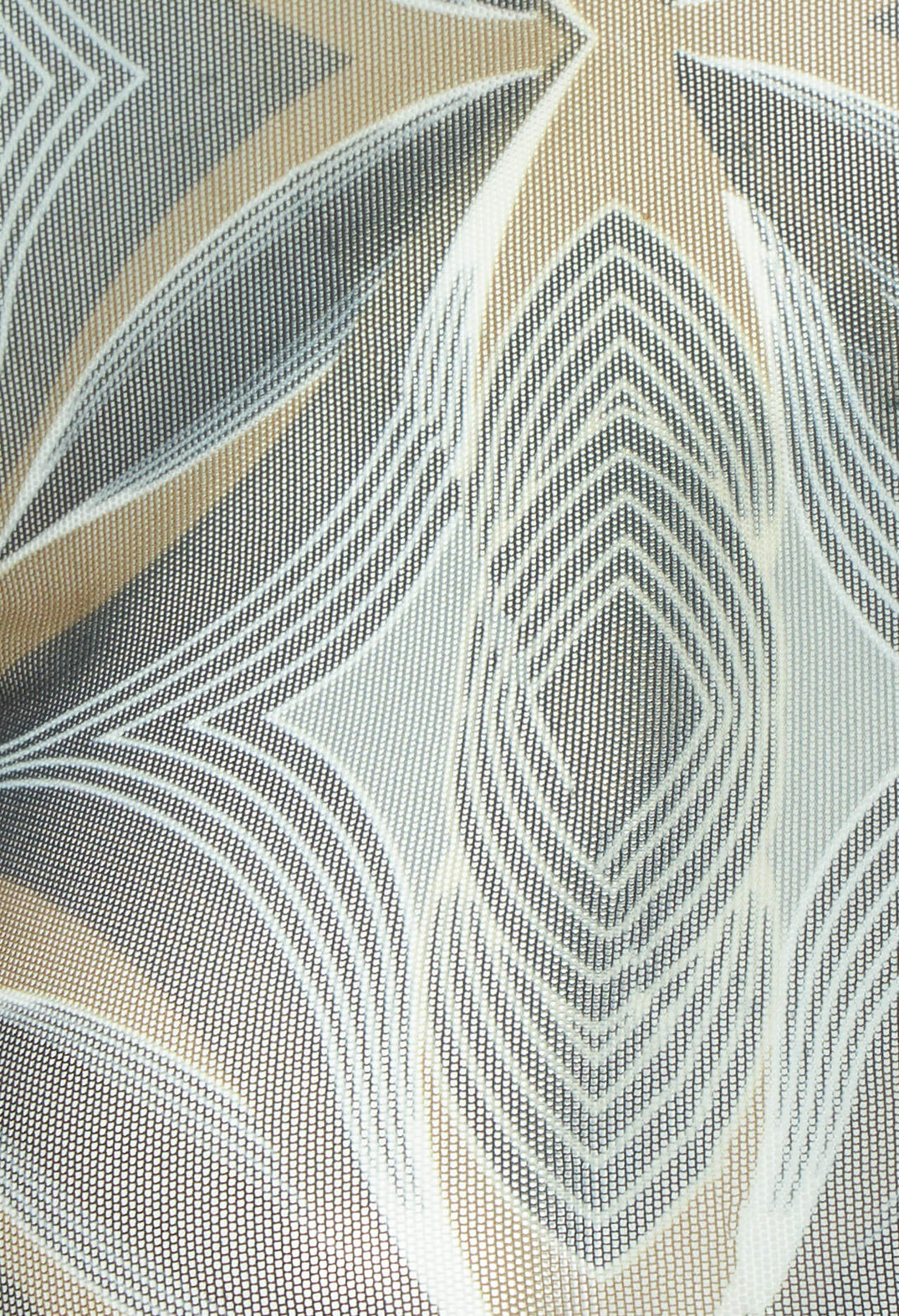 Long Sleeve Semi Sheer Top with Geometric Print