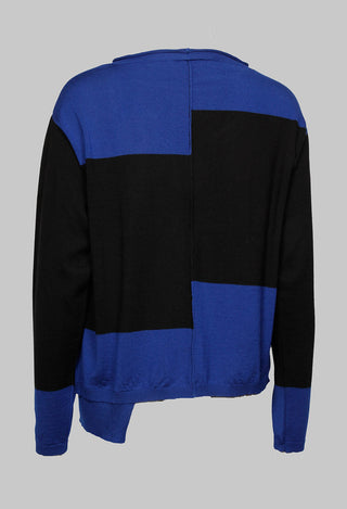 Long Sleeve Sweater in Royal Blue and Black