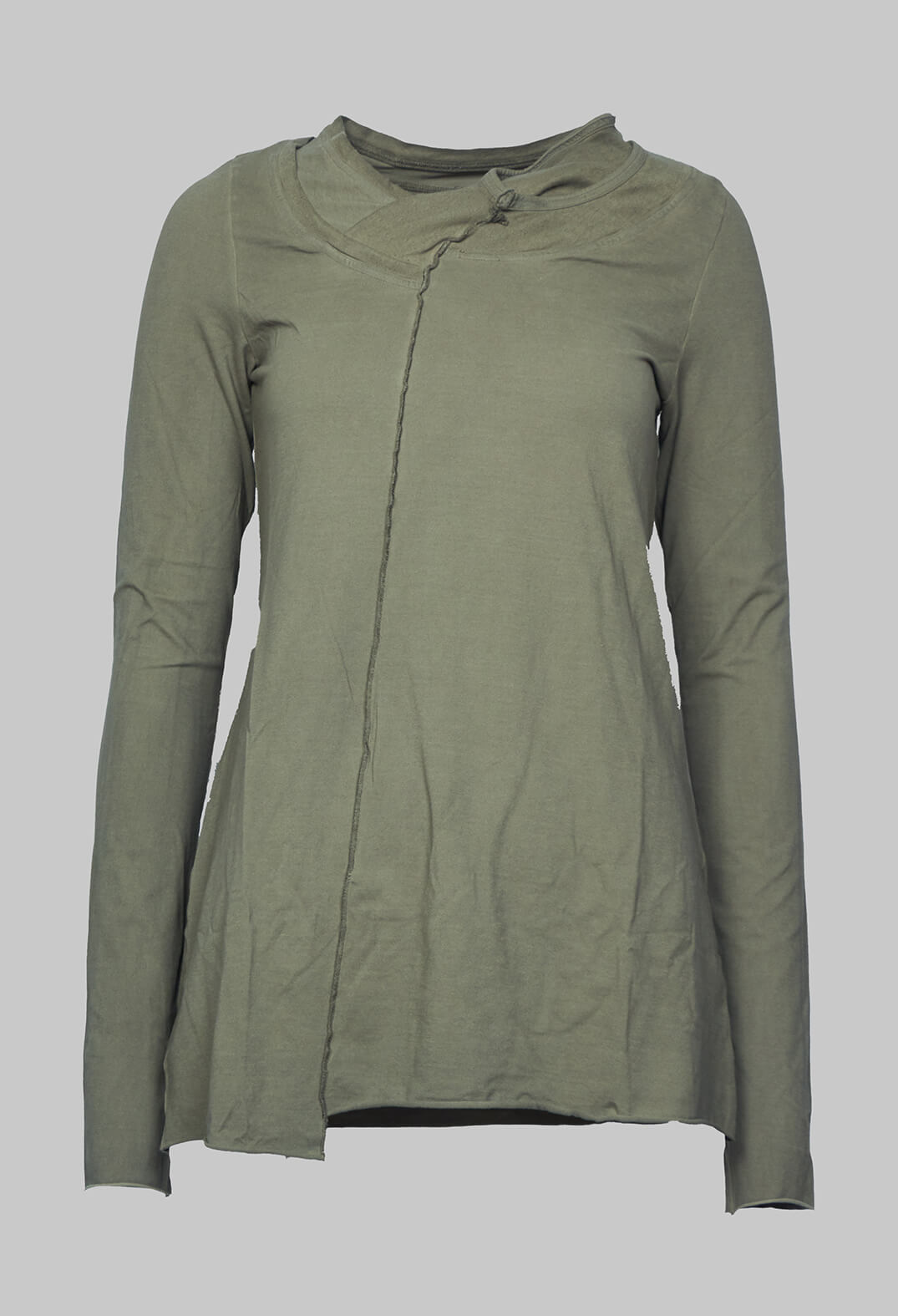 Long Sleeve T-Shirt with Seam Detail in Dune