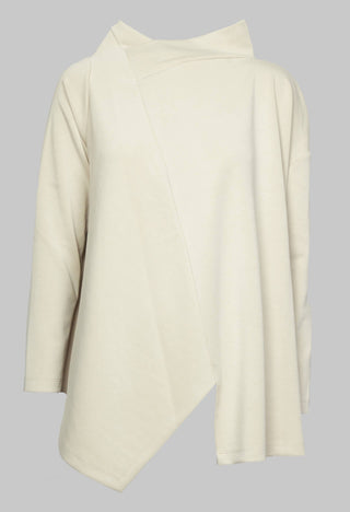 Long Sleeve Top with Front Split in Off White