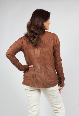 Long Sleeved Cardigan in Tobacco