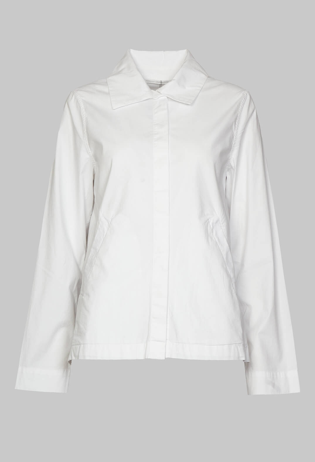 Long Sleeved Shacket in White