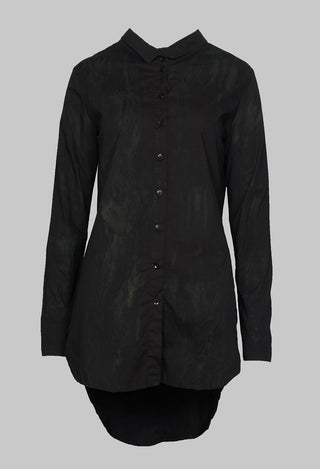 Long Sleeved Shirt with Subtle Print in Black