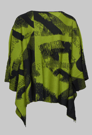 Loose Fit Poncho in Black and Erba