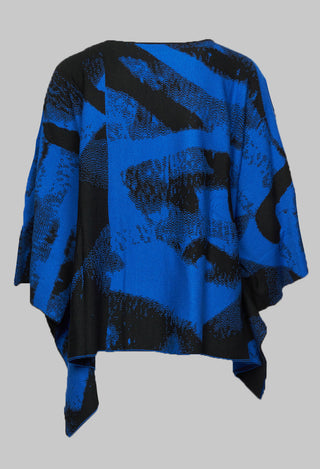 Loose Fit Poncho in Black and Royal