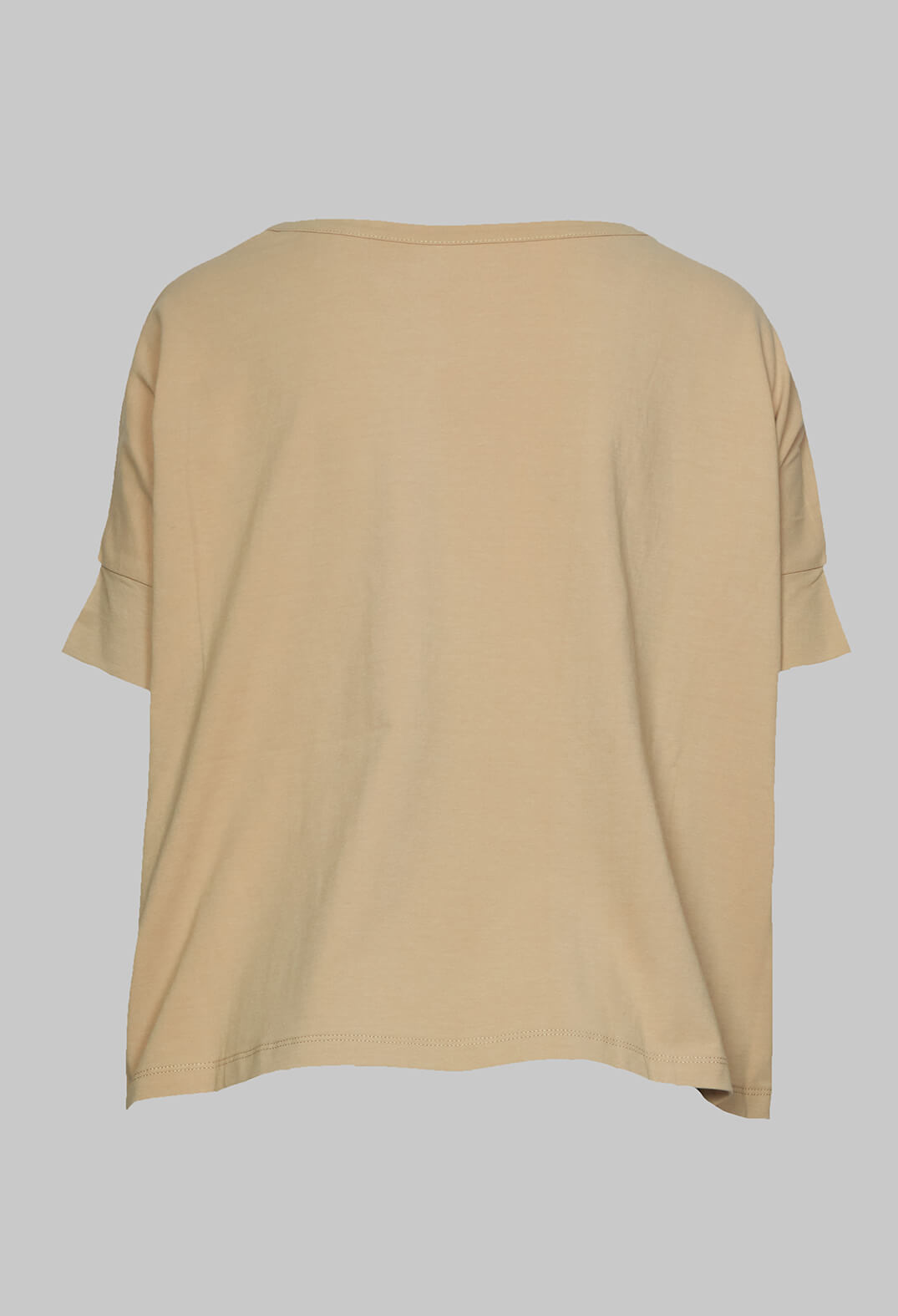 Loose Fit Printed Short Sleeved T Shirt in Beige Print