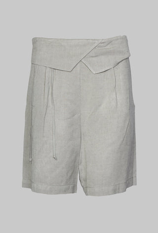 Loose Fit Shorts with Folded Waistband in Grey