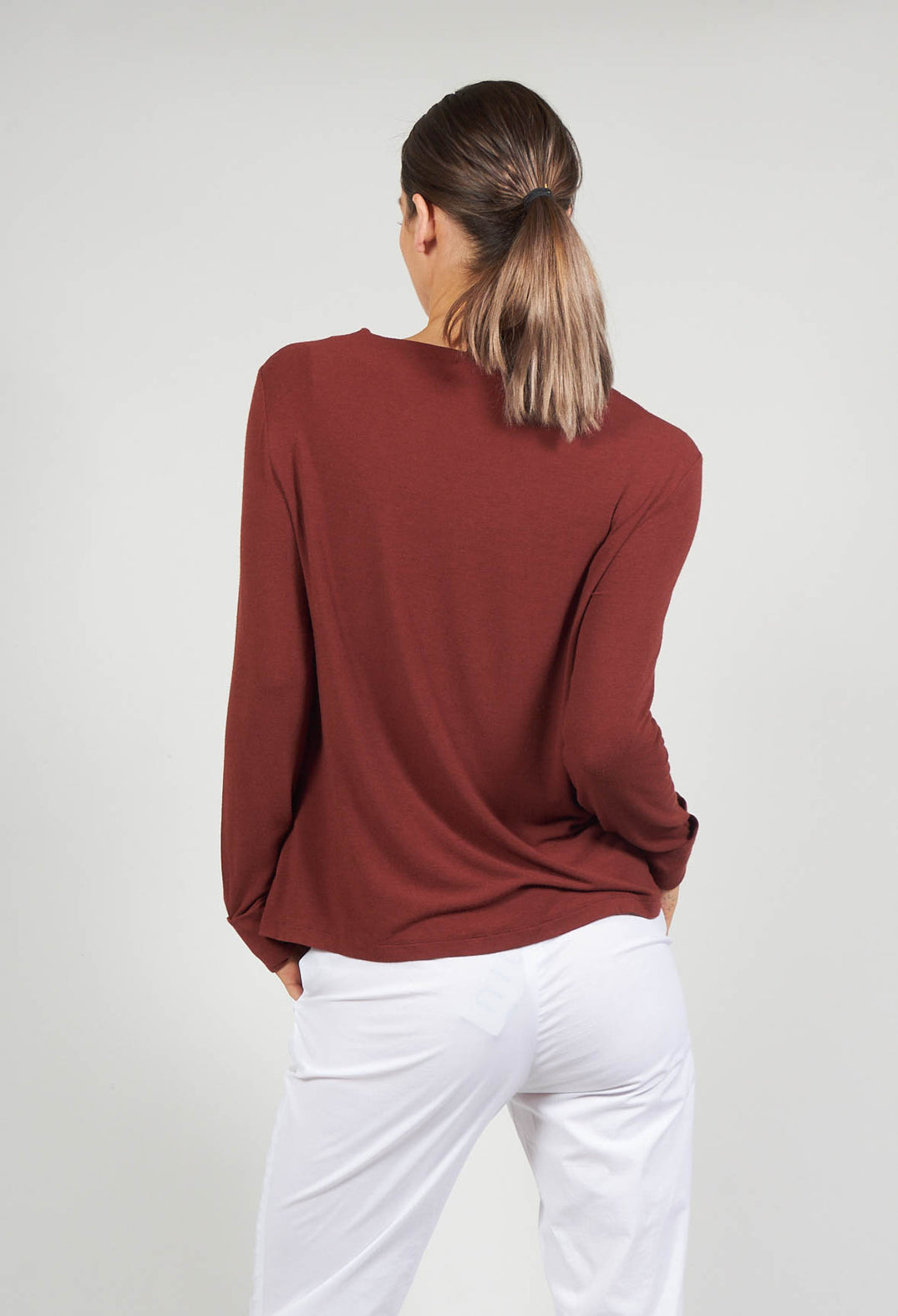 Printed Silk Contrasting Fabric Trapeze Shirt in Vulcano