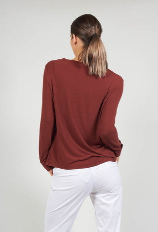 Printed Silk Contrasting Fabric Trapeze Top in Vulcano