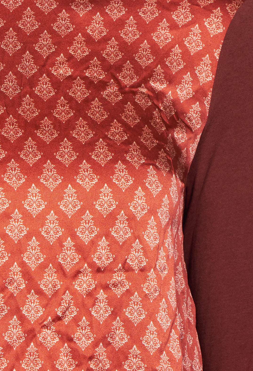 Printed Silk Contrasting Fabric Trapeze Shirt in Vulcano