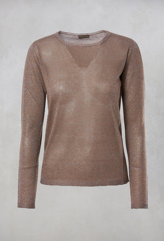 Metallic Fine Knit Jumper in Yuta