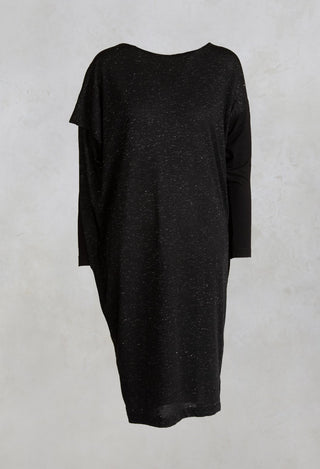 Speckled Midi Dress Afra in Black / Silver