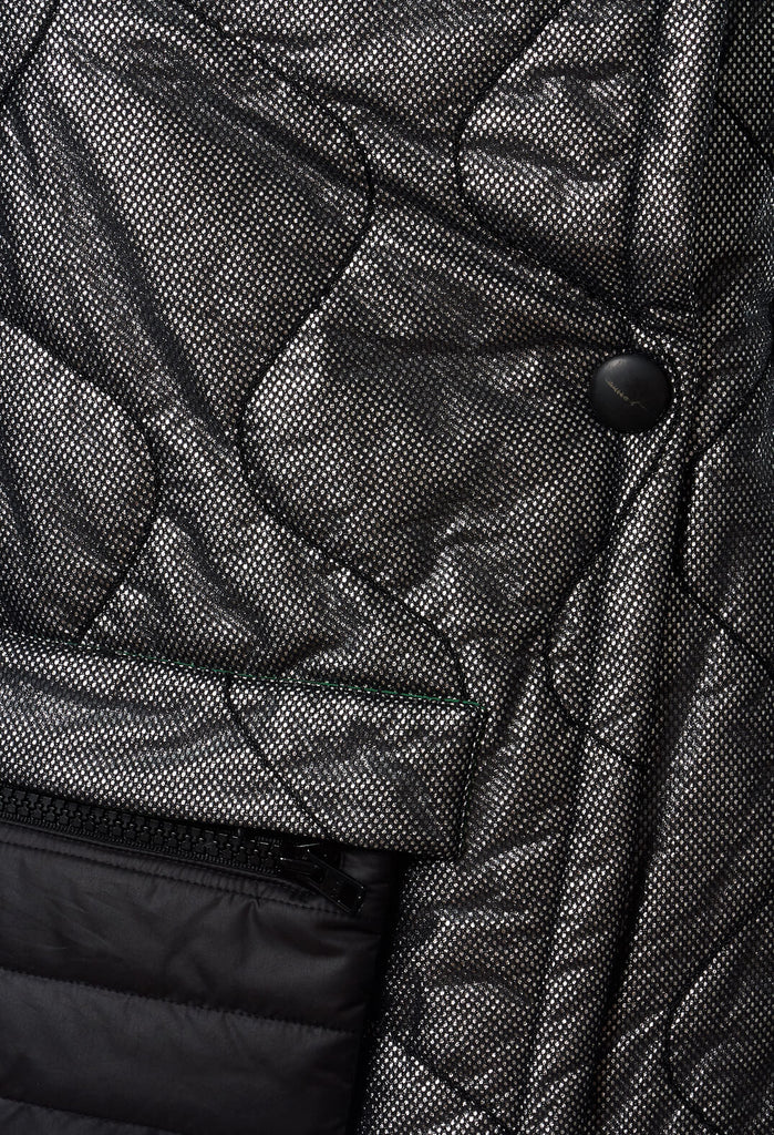 Metallic Puffer Jacket in Ortoclasio Black / Silver