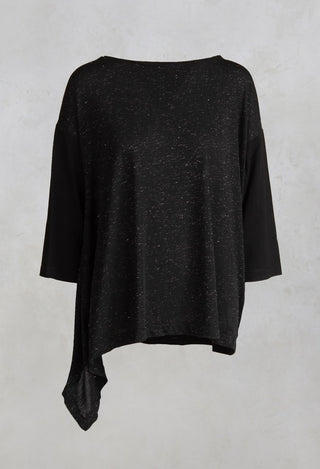 Speckled Top Shirt Loar in Black / Silver