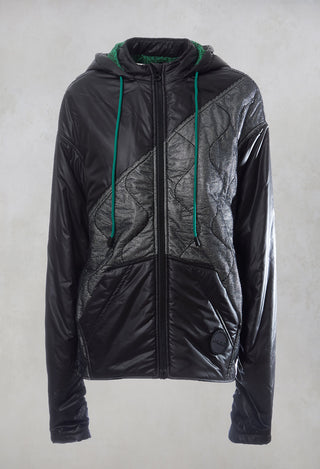 Metallic Zip Up Jacket in Ortoclasio Black / Silver