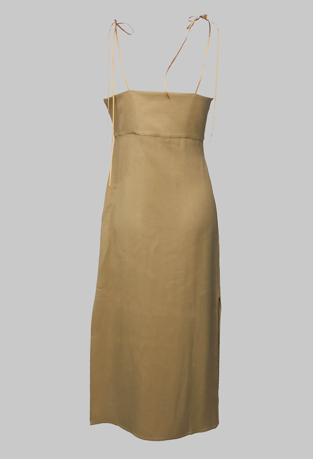Midi Length Dress with Side Splits in Sand