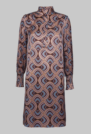 Millia Dress with Smocking Details in Elipse Peachy