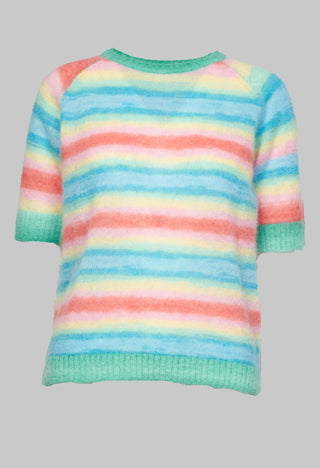 mohair knit in pastel multicolour