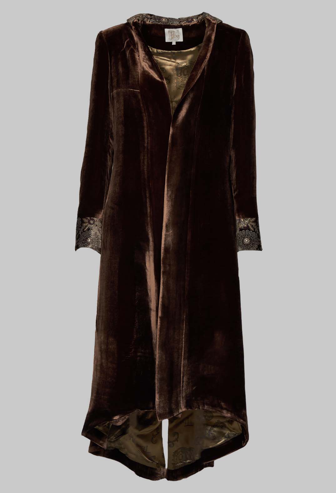 Morgana Embroidery Coat in Brown