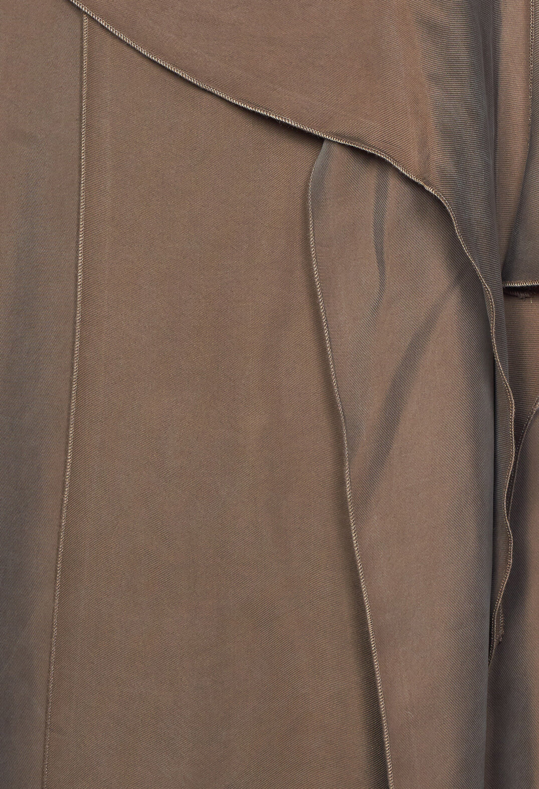 Multilayed Dress with Asymmetric Neckline in Khaki
