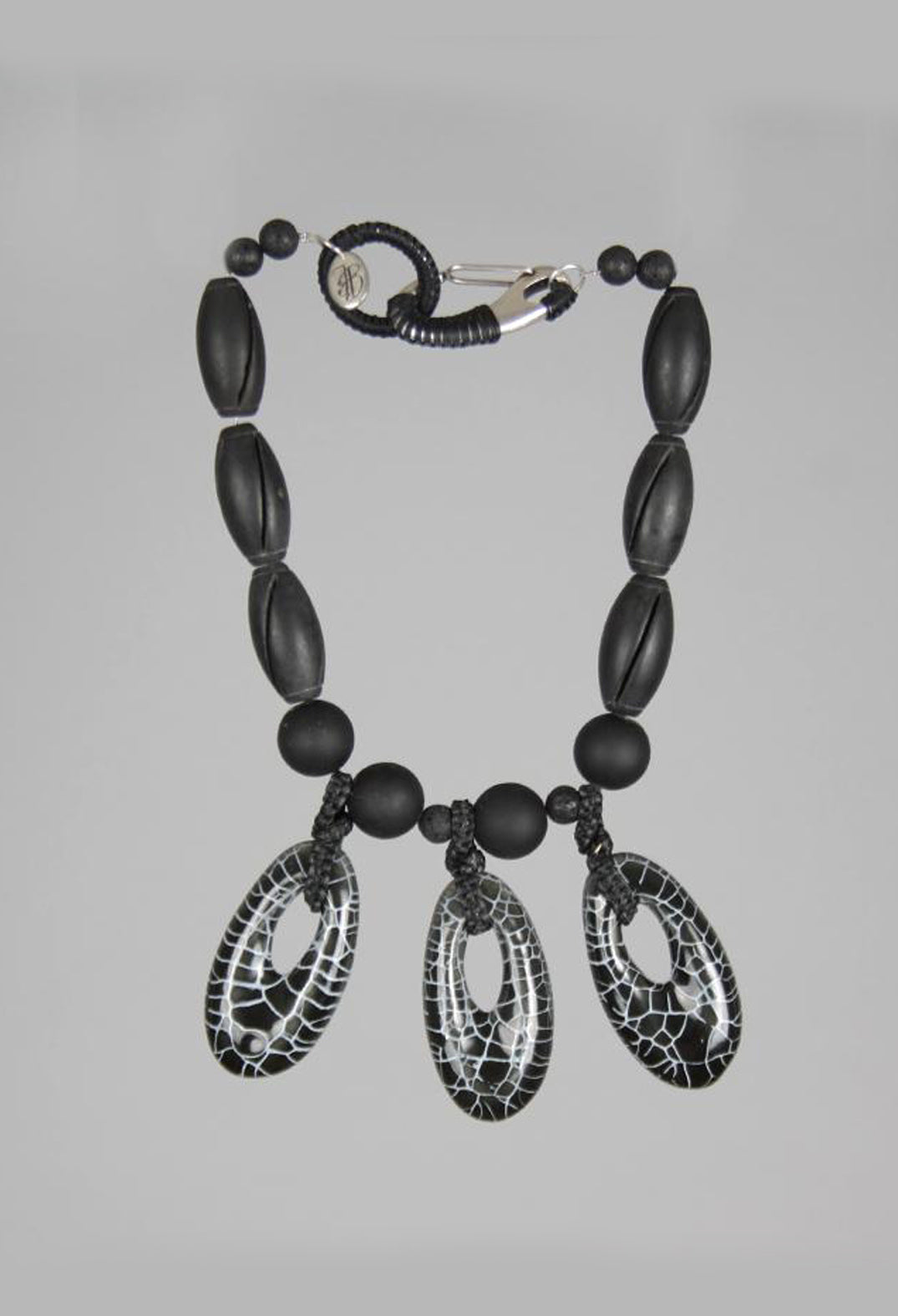 One of a Kind Necklace in Agate and Ceramic