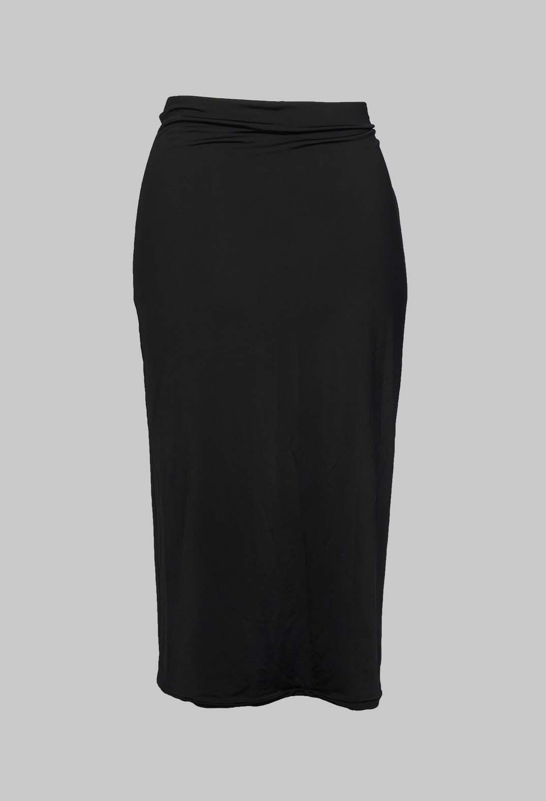 Stretch Midi Skirt in Black