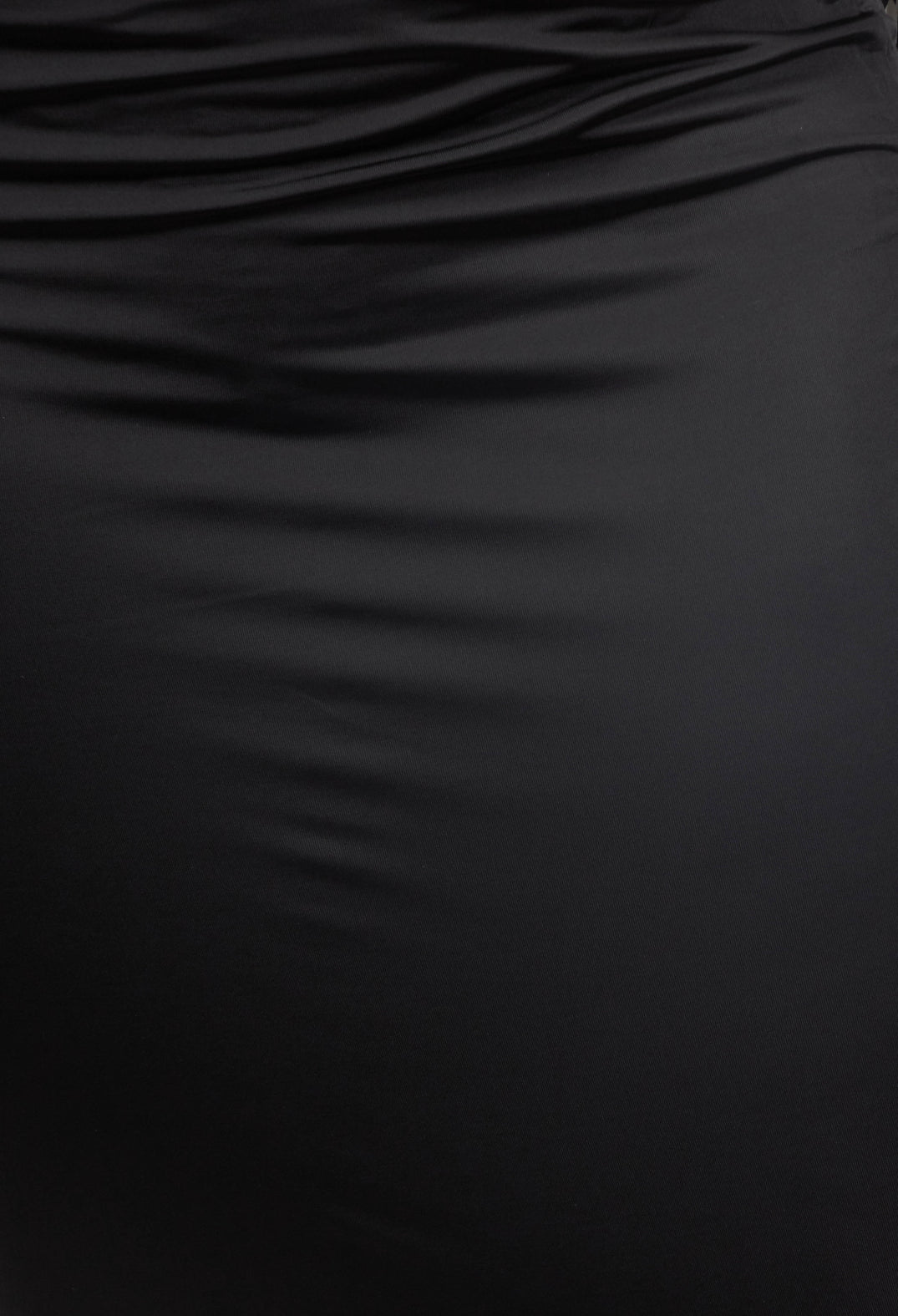 Stretch Midi Skirt in Black