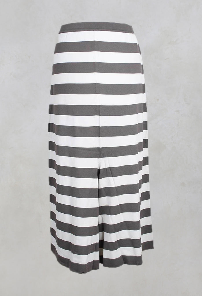 Stretch Loose Fit Trousers in Dark Grey Stripe