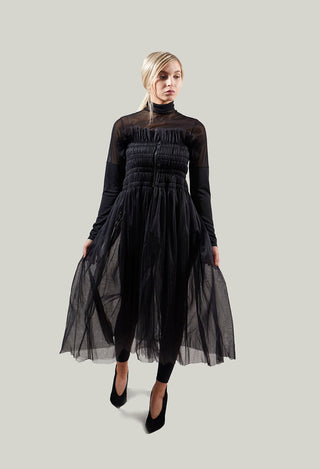 Suede Boot Style Heels in Schwarz