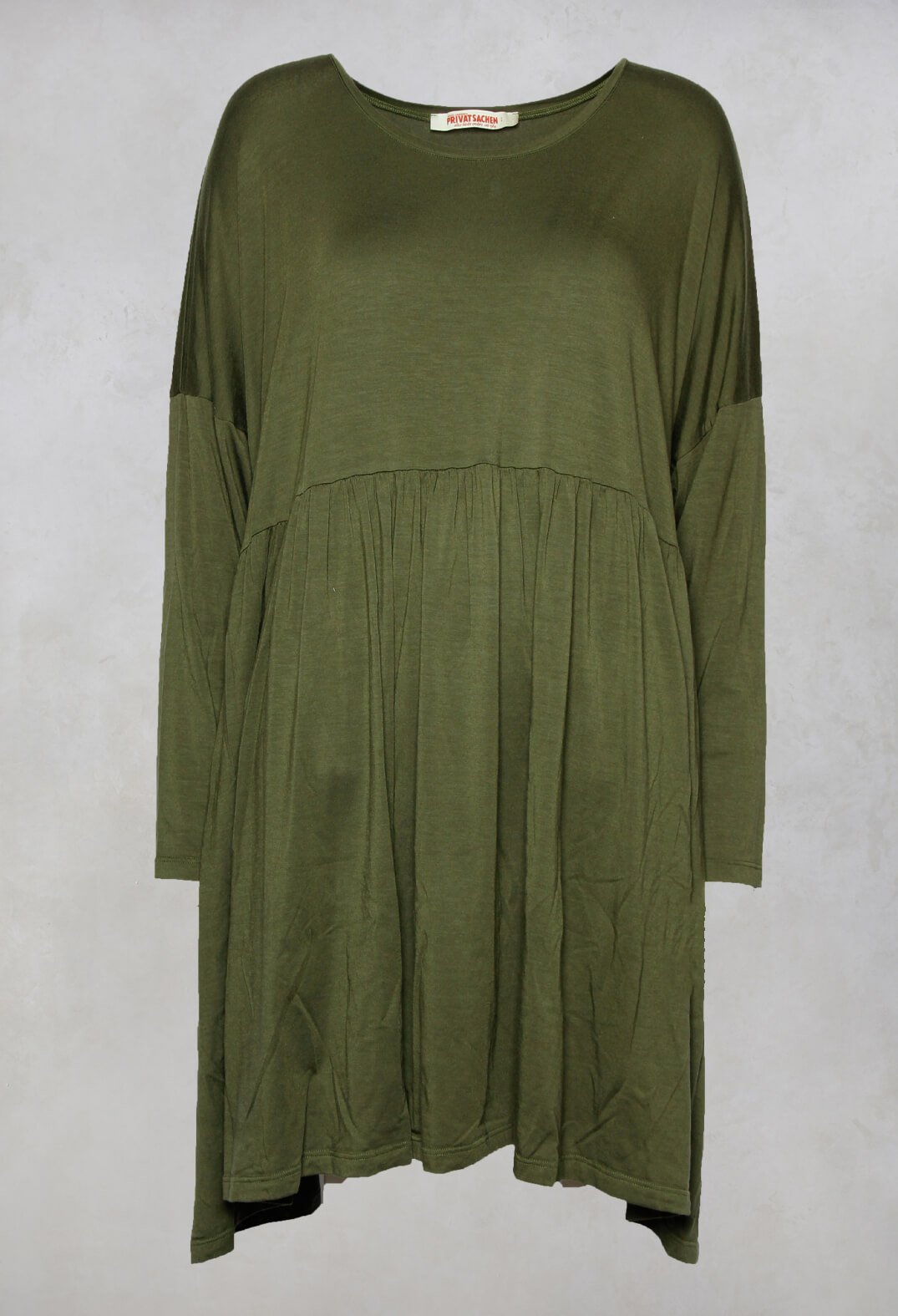 Nerdreich Smock Dress in Avocado Green