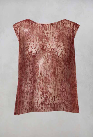 Netted Sleeveless Top in Red