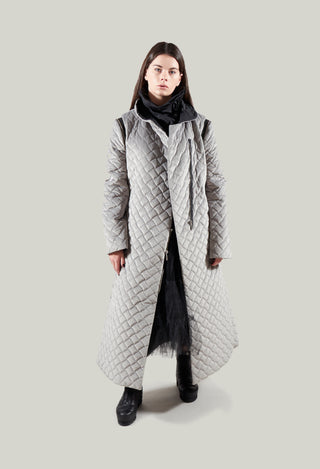 Quilted Coat in Grey