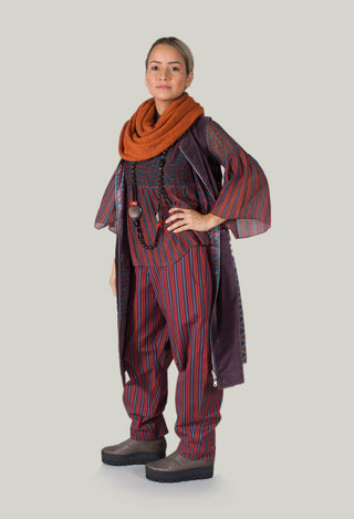 Sheer Peplum Top in Slate