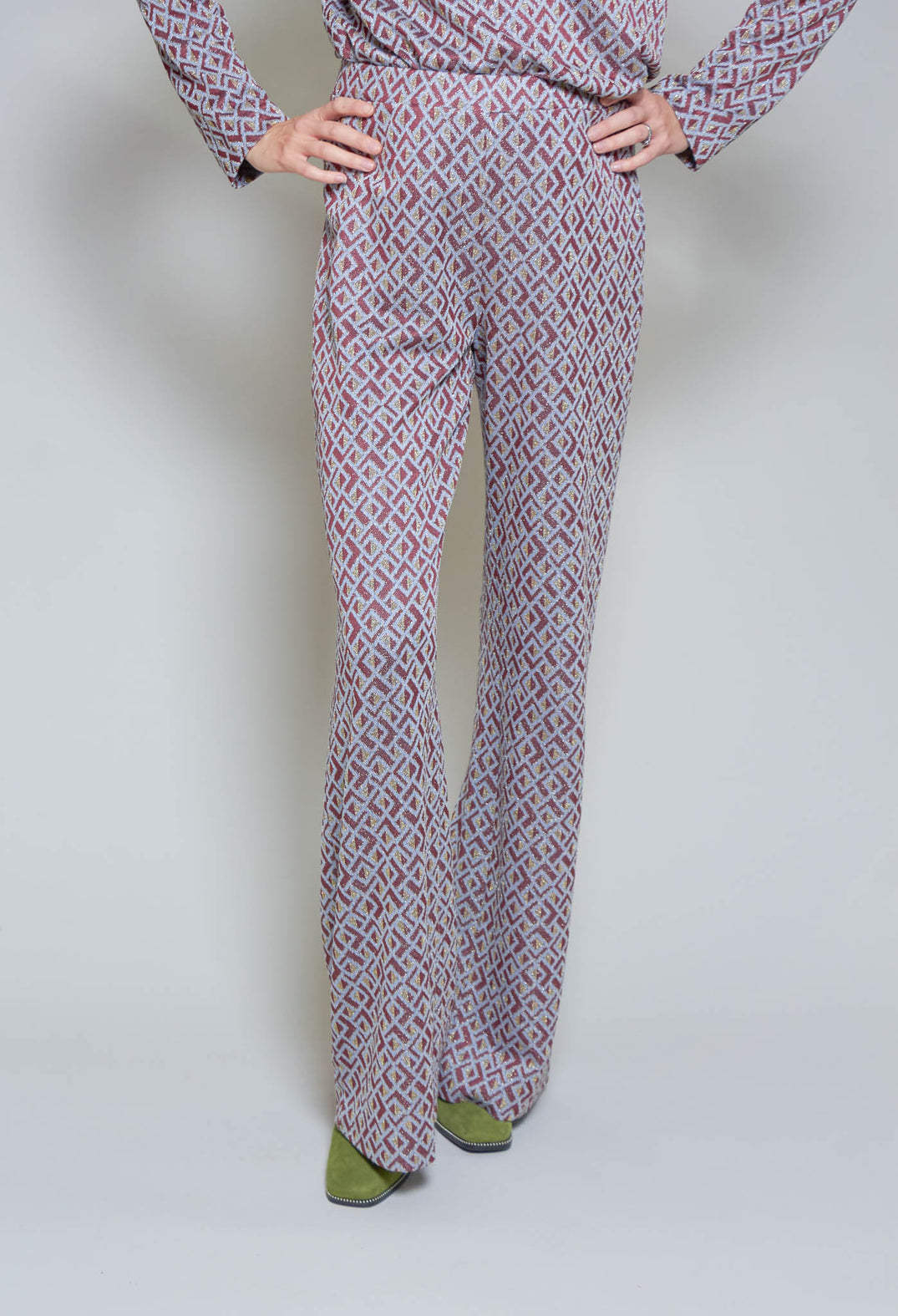 Long High Waisted Straight Trousers in Amber