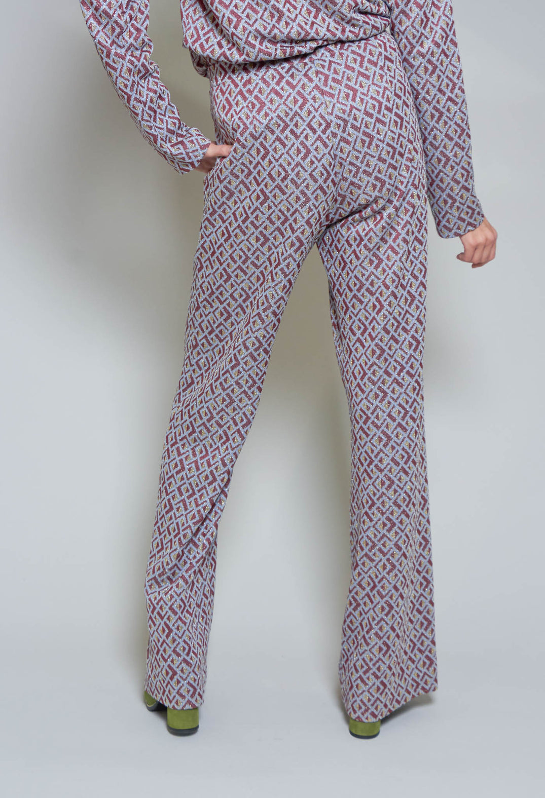 Long High Waisted Straight Trousers in Amber