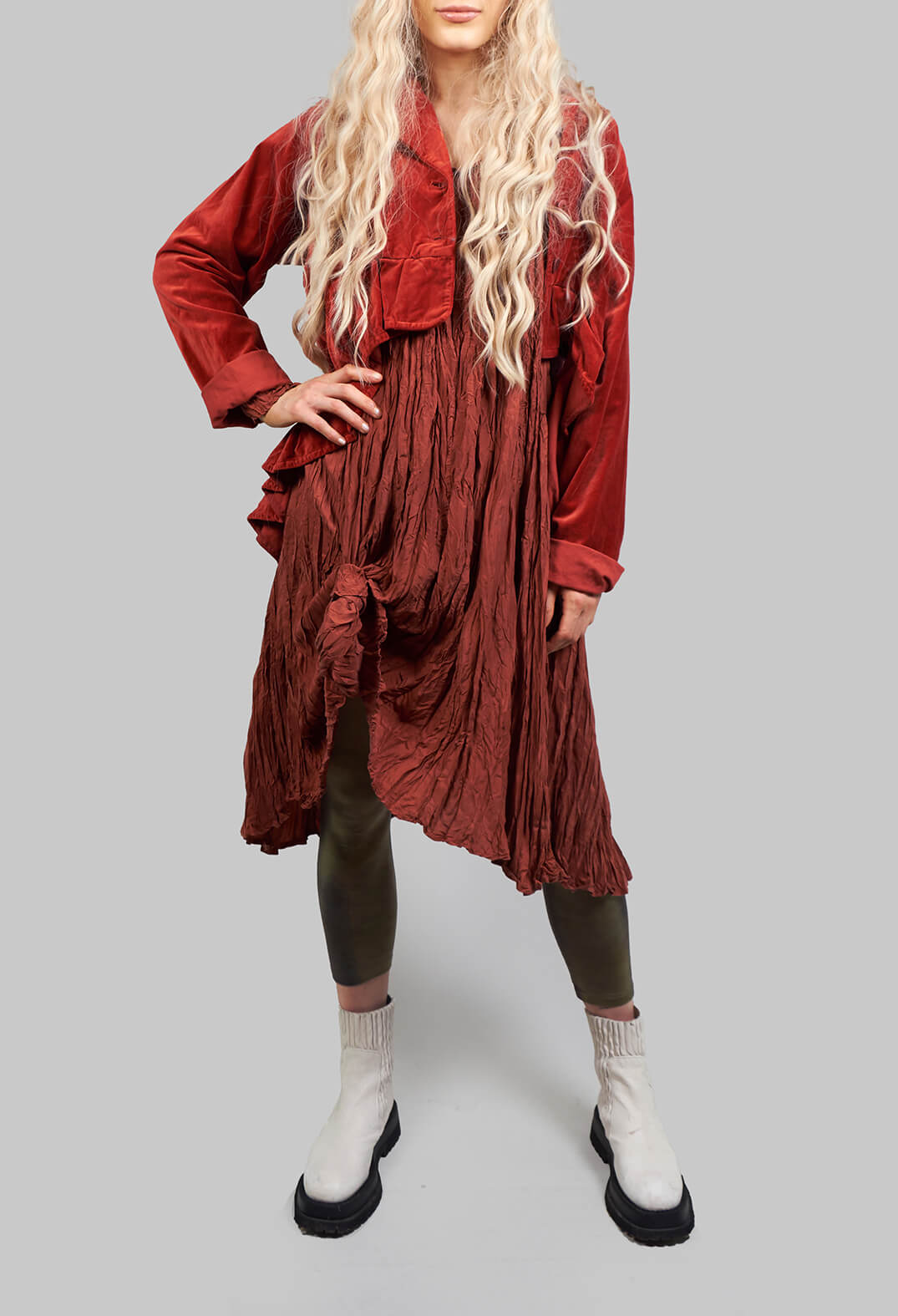 Tronchetto Fuco Boots in Gesso