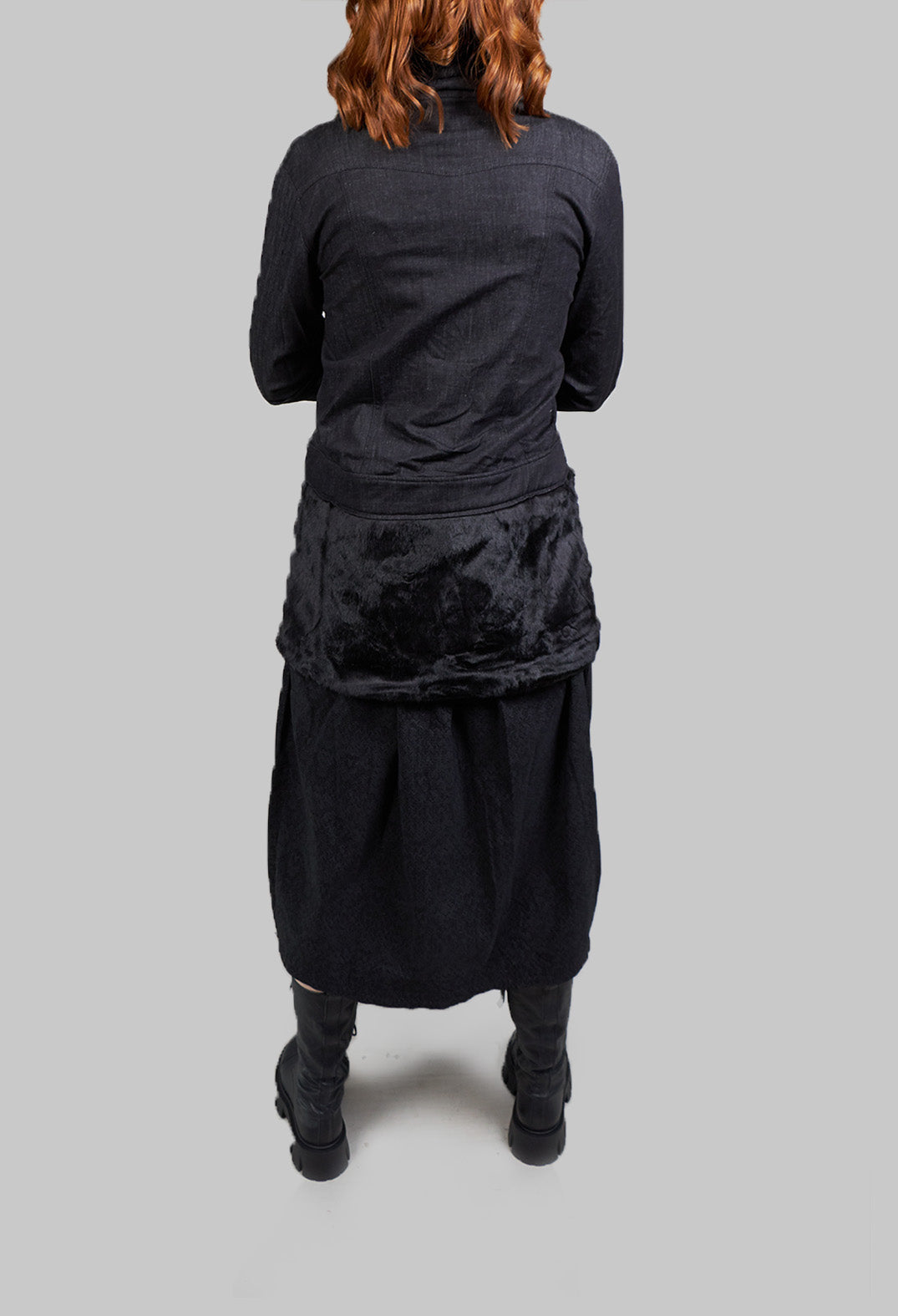 Jacket with Contrasting Faux Fur Detail in Black