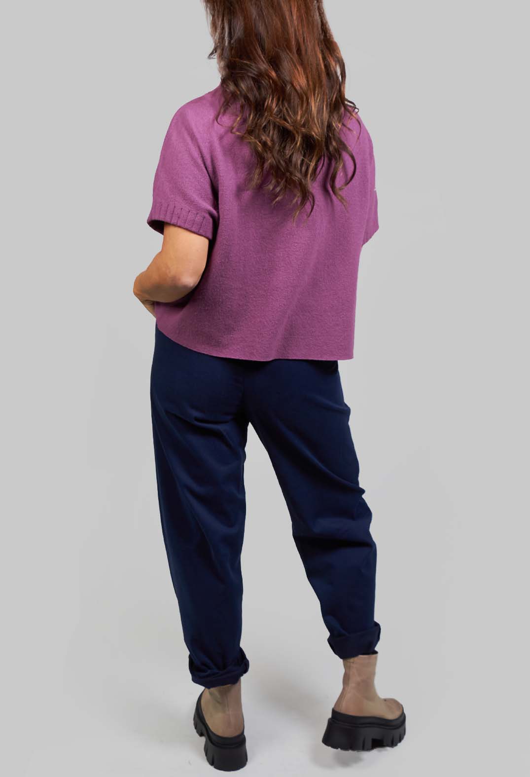 Tonk Pants in BlueBerry with Tie Front