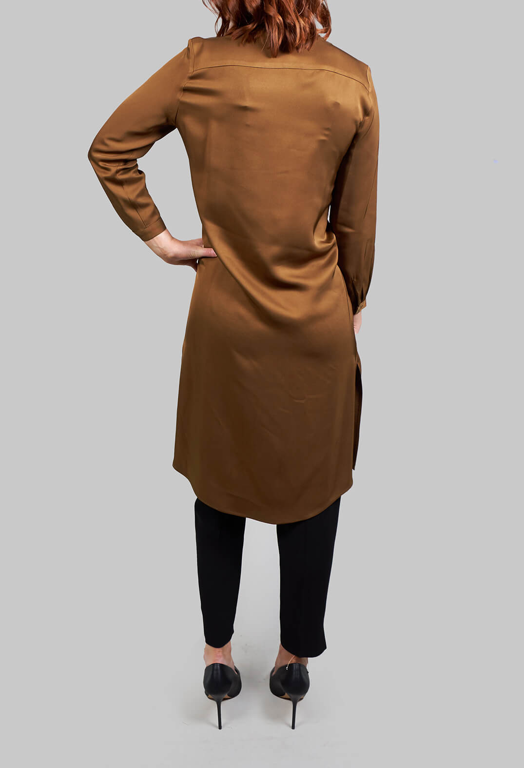 Tunic Shirt Dress in Rust