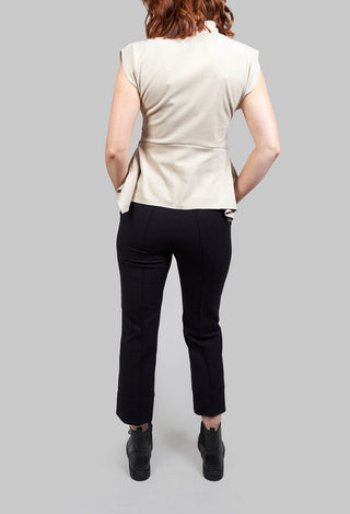 Sleeveless Pemplum Top in Beige