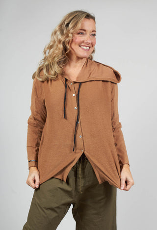 Oversized Hooded Cardigan F in Pottery