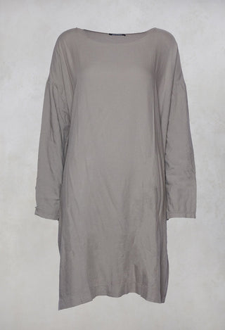 Oversized T-Dress in Marron Glace