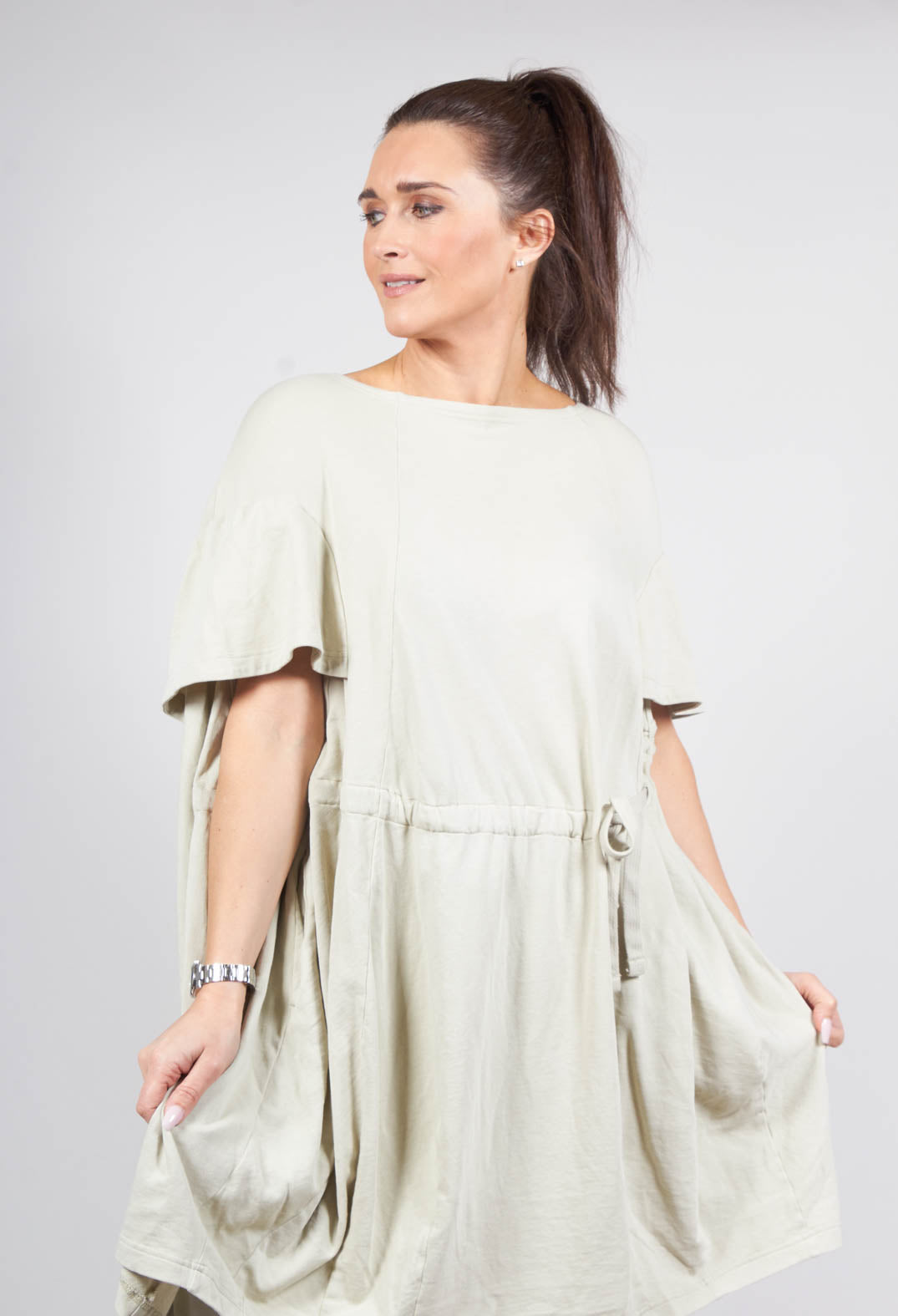Oversized T-Shirt Dress in Pearl