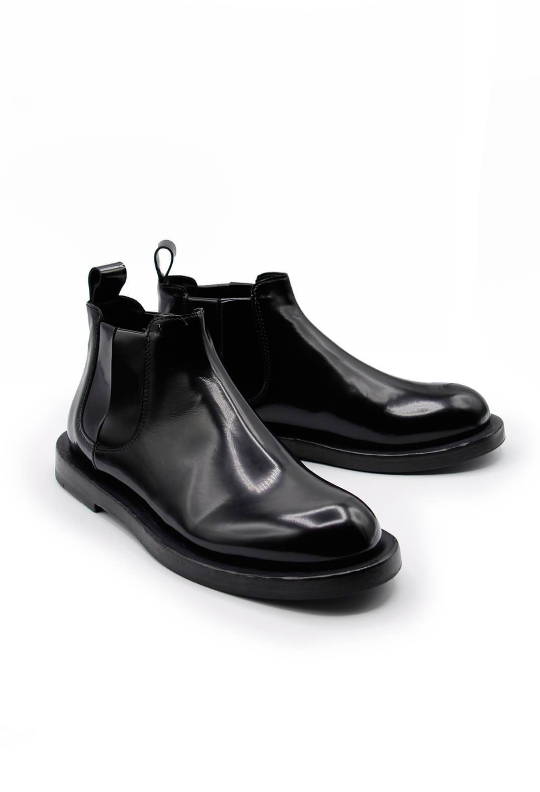 Patent Chelsea Boot in Abrassivato Black