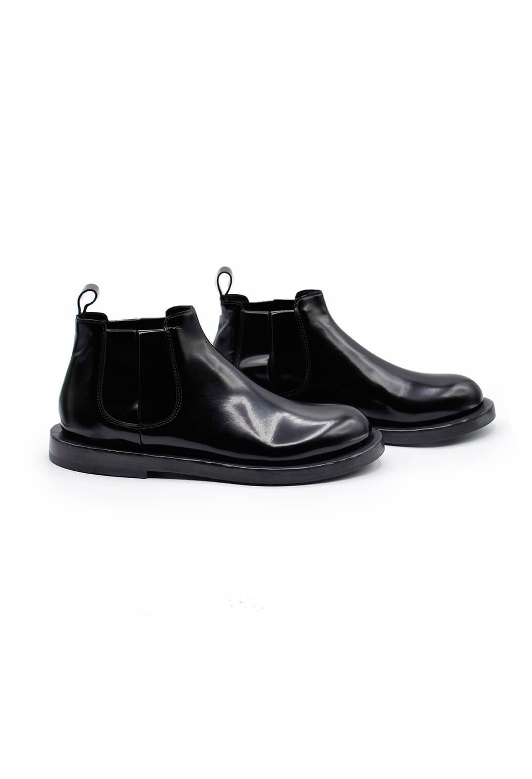 Patent Chelsea Boot in Abrassivato Black